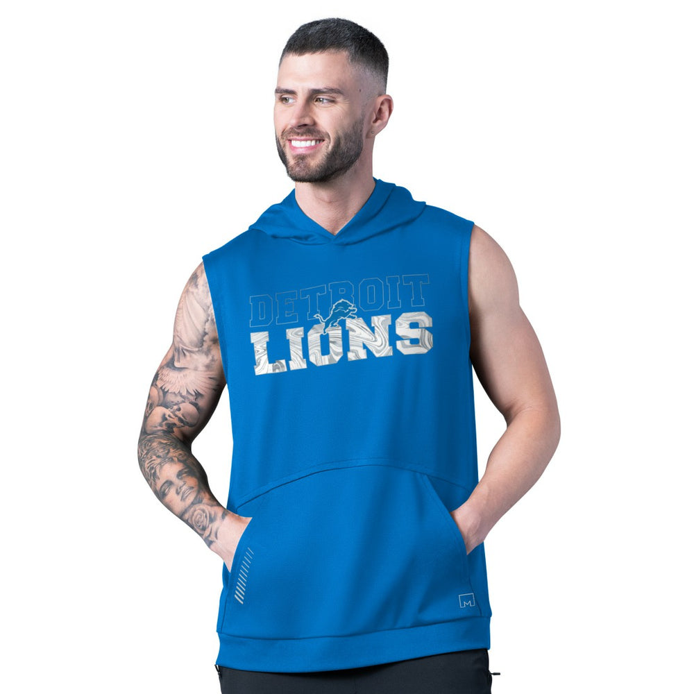 Detroit Lions  MSX by Michael Strahan Tri-Blend Rebound Sleeveless Hoodie