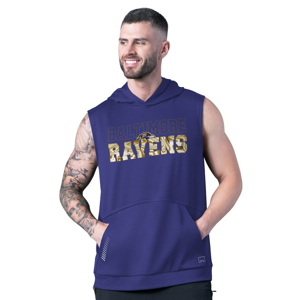 Baltimore Ravens  MSX by Michael Strahan Tri-Blend Rebound Sleeveless Hoodie