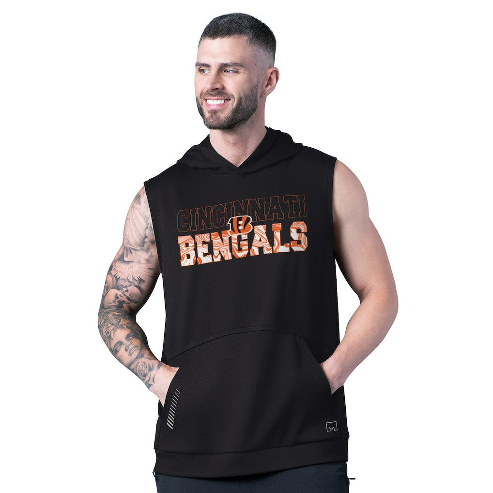 Cincinnati Bengals  MSX by Michael Strahan Tri-Blend Rebound Sleeveless Hoodie
