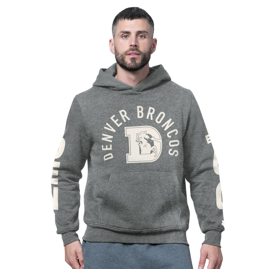 Denver Broncos  Starter Handoff Vintage Logo Fleece Hoodie Sweatshirt