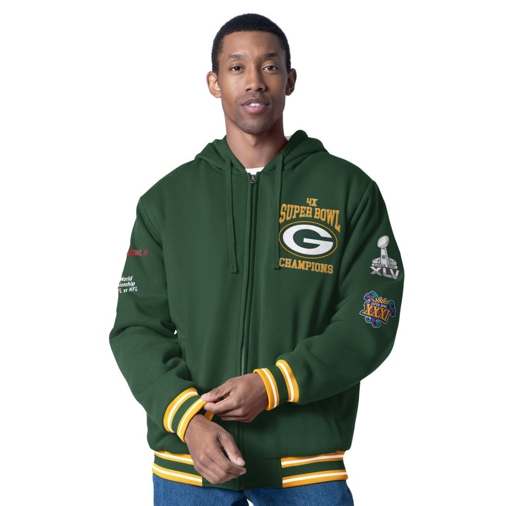 Green Bay Packers  G-III Sports by Carl Banks Power Forward Commemorative Full-Zip Hooded Jacket