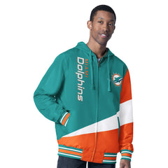 Miami Dolphins  G-III Sports by Carl Banks Dual Threat Reversable Full-Zip Hooded Jacket