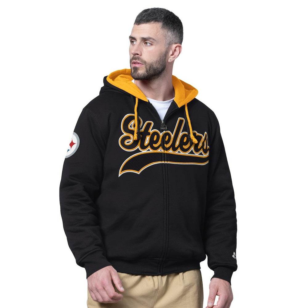 Pittsburgh Steelers  Starter Big Shot Full-Zip Double Hoodie