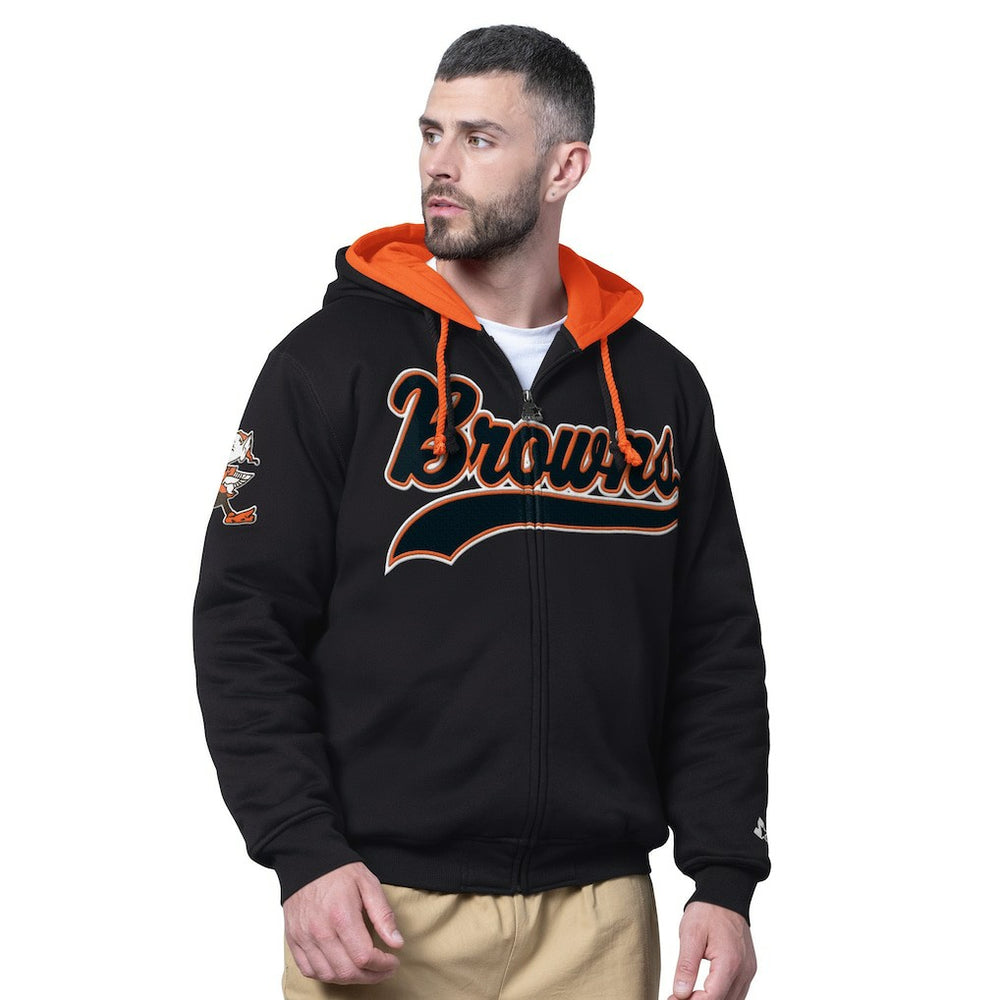 Cleveland Browns  Starter Big Shot Throwback Full-Zip Double Hooded Jacket
