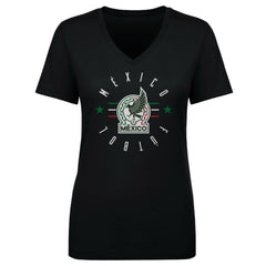 Mexico National Team 500 Level Women's Futbol V-Neck T-Shirt Black