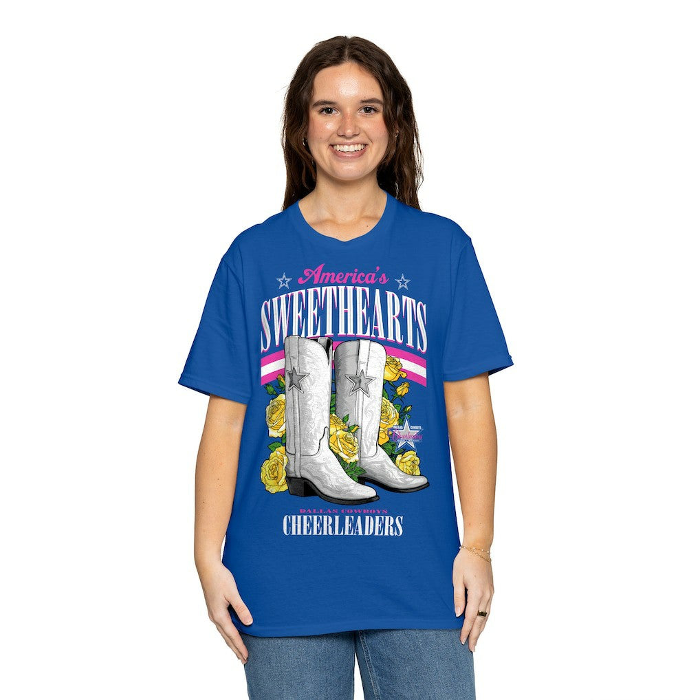 Dallas Cowboys  Cheerleaders Women's Sweetheart Boots T-Shirt