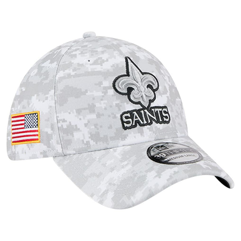 New Orleans Saints New Era 2025 Salute to Service Digital Camo Fan Pack 39THIRTY Flex Hat