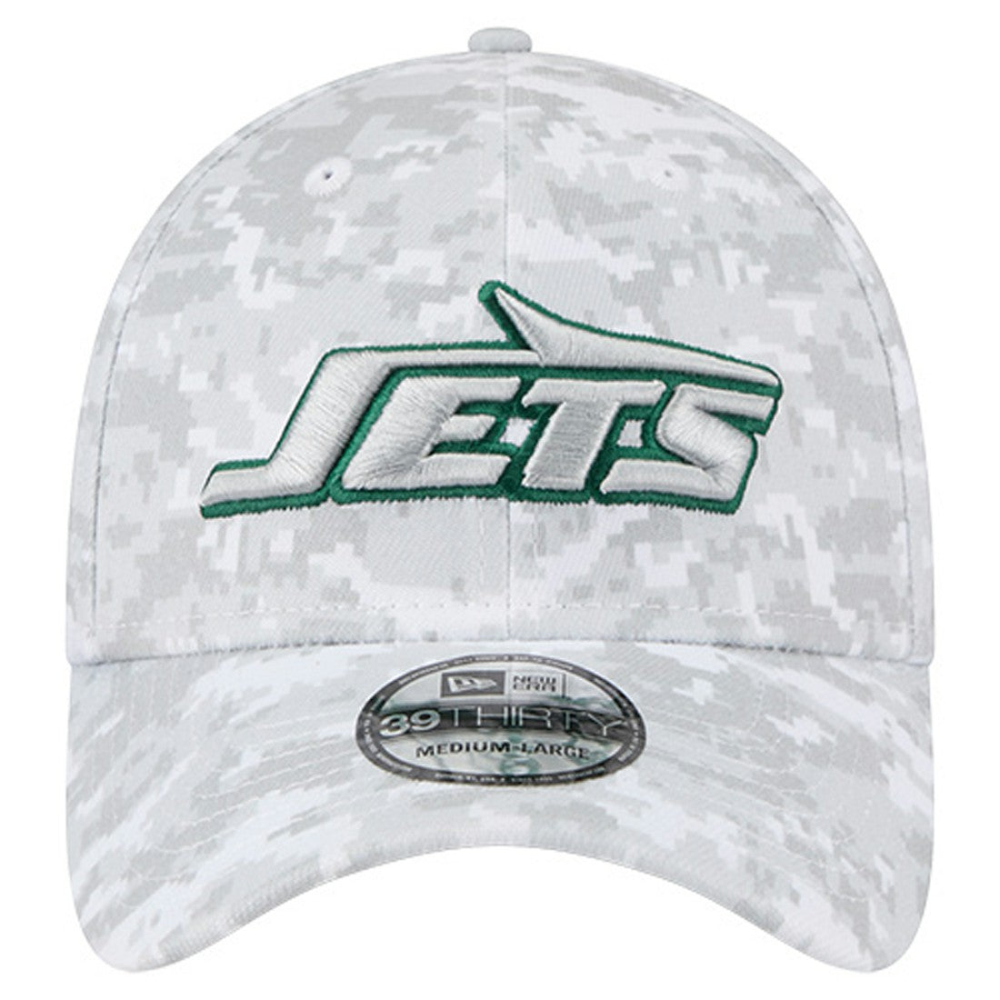 New York Jets New Era 2025 Salute to Service Digital Camo Fan Pack 39THIRTY Flex Hat