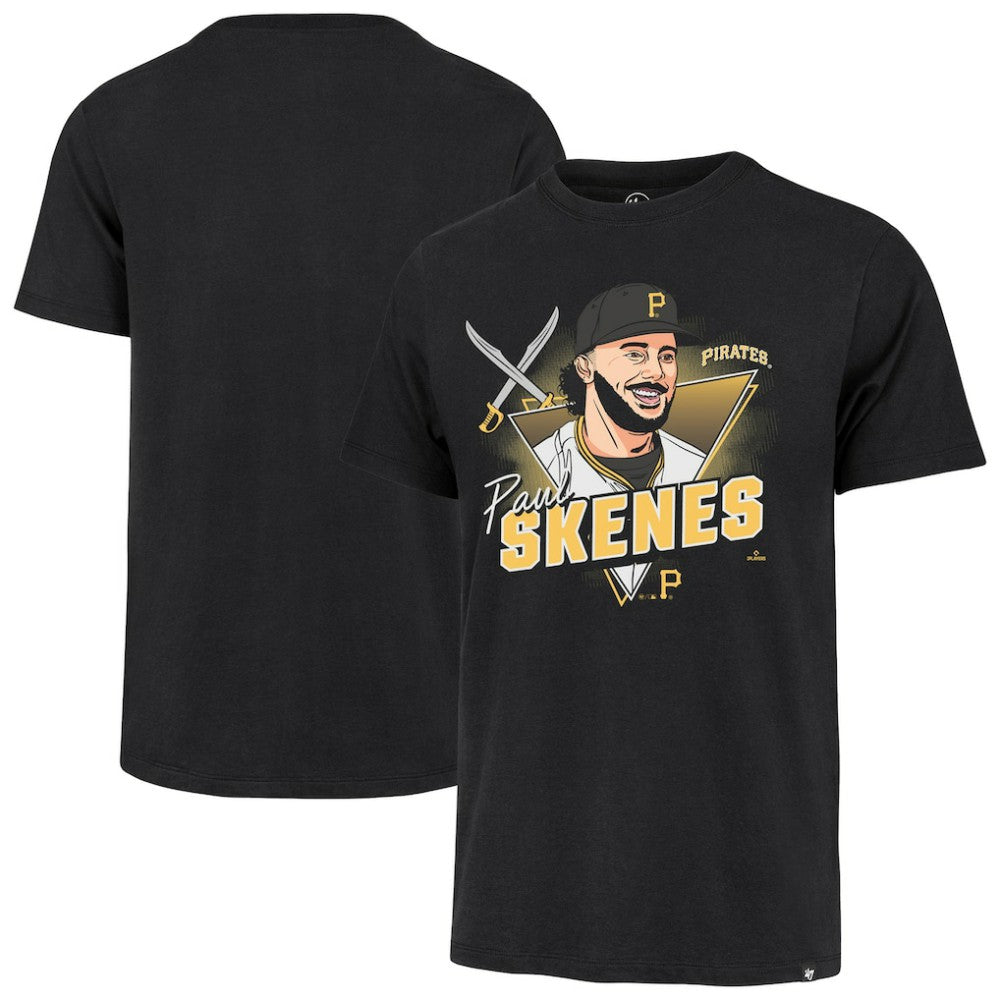 Paul Skenes Pittsburgh Pirates '47 Player Caricature Franklin T-Shirt | MLB Near me