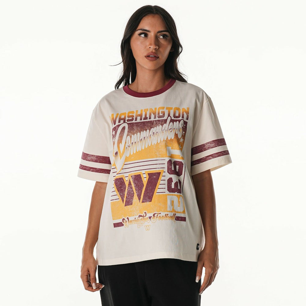 Washington Commanders  The Wild Collective Women's Vintage Drop Shoulder Oversized Boyfriend T-Shirt