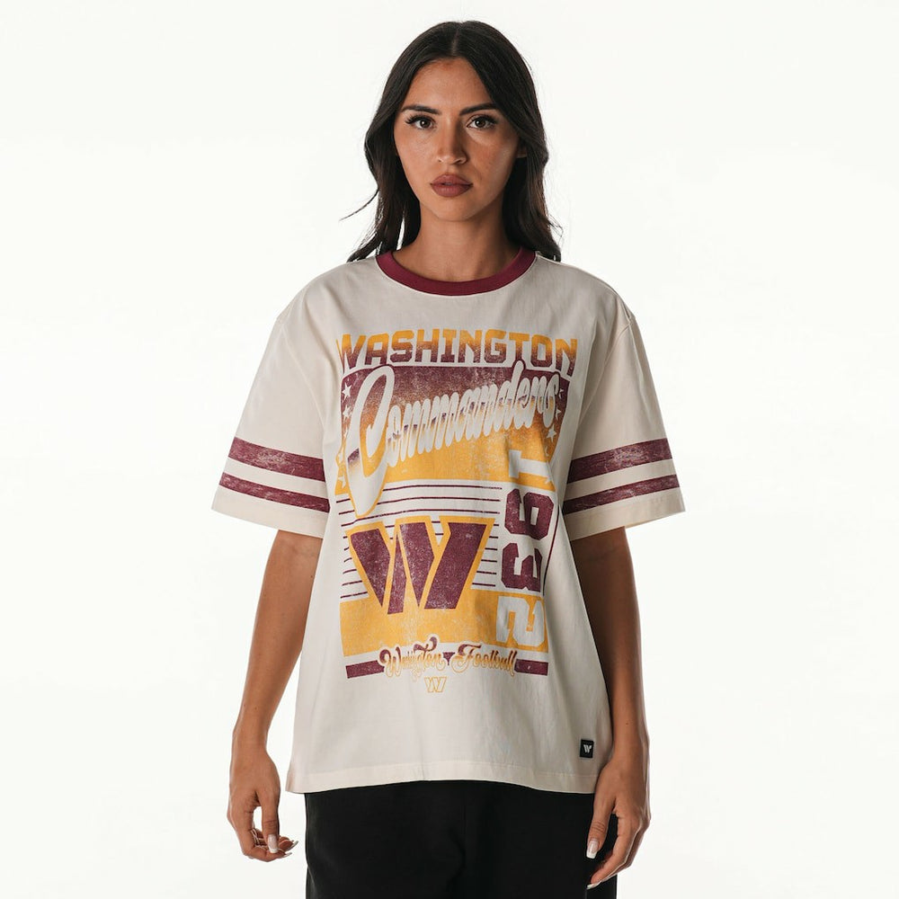 Washington Commanders  The Wild Collective Women's Vintage Drop Shoulder Oversized Boyfriend T-Shirt