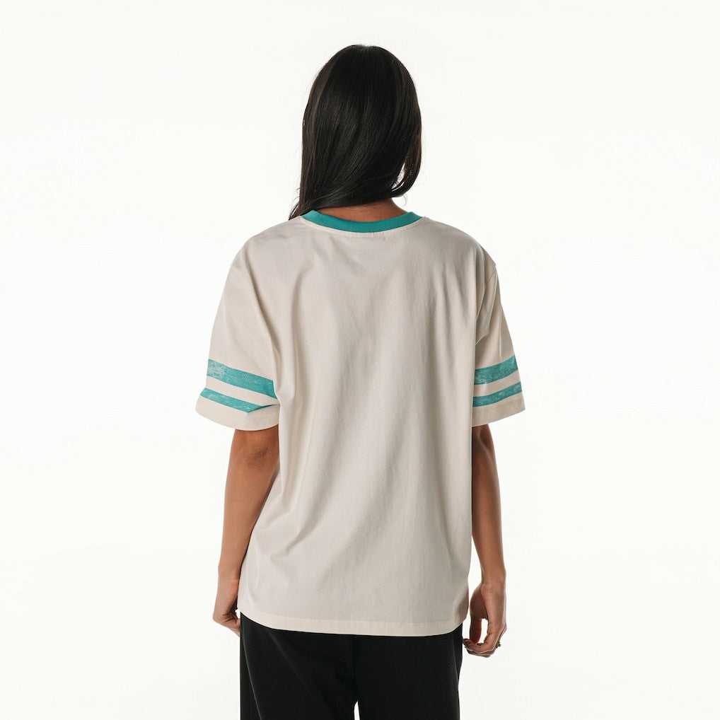 Miami Dolphins  The Wild Collective Women's Vintage Drop Shoulder Oversized Boyfriend T-Shirt