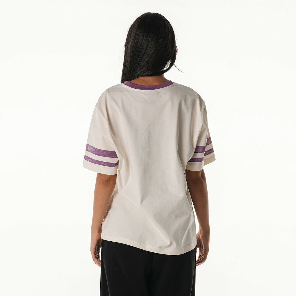 Minnesota Vikings  The Wild Collective Women's Vintage Drop Shoulder Oversized Boyfriend T-Shirt