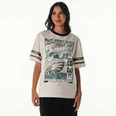 Philadelphia Eagles  The Wild Collective Women's Vintage Drop Shoulder Oversized Boyfriend T-Shirt
