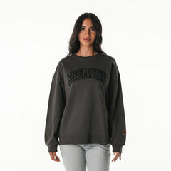Washington Commanders  The Wild Collective Women's Rock Crystal Oversized Crewneck Sweatshirt