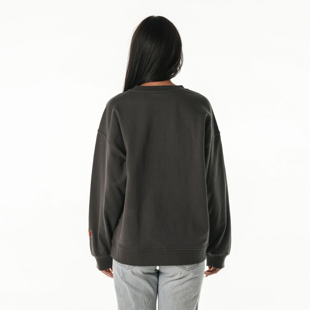 Washington Commanders  The Wild Collective Women's Rock Crystal Oversized Crewneck Sweatshirt