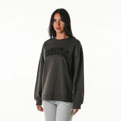 Washington Commanders  The Wild Collective Women's Rock Crystal Oversized Crewneck Sweatshirt