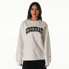 Cincinnati Bengals  The Wild Collective Women's Rock Crystal Oversized Crewneck Sweatshirt