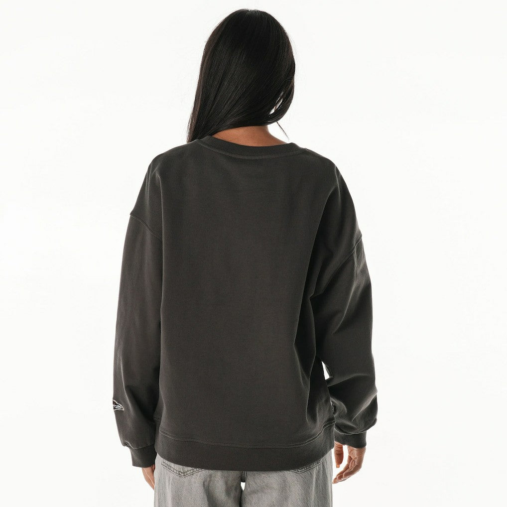 Baltimore Ravens  The Wild Collective Women's Rock Crystal Oversized Crewneck Sweatshirt