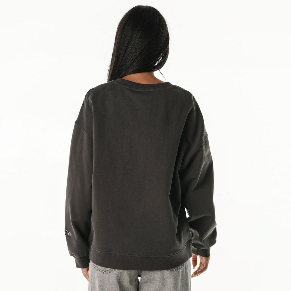 Baltimore Ravens  The Wild Collective Women's Rock Crystal Oversized Crewneck Sweatshirt