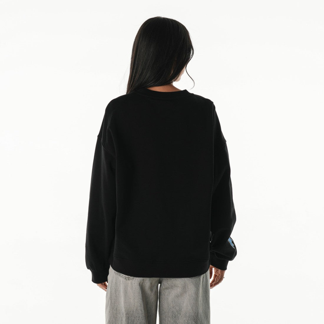 Detroit Lions  The Wild Collective Women's Rock Crystal Oversized Crewneck Sweatshirt
