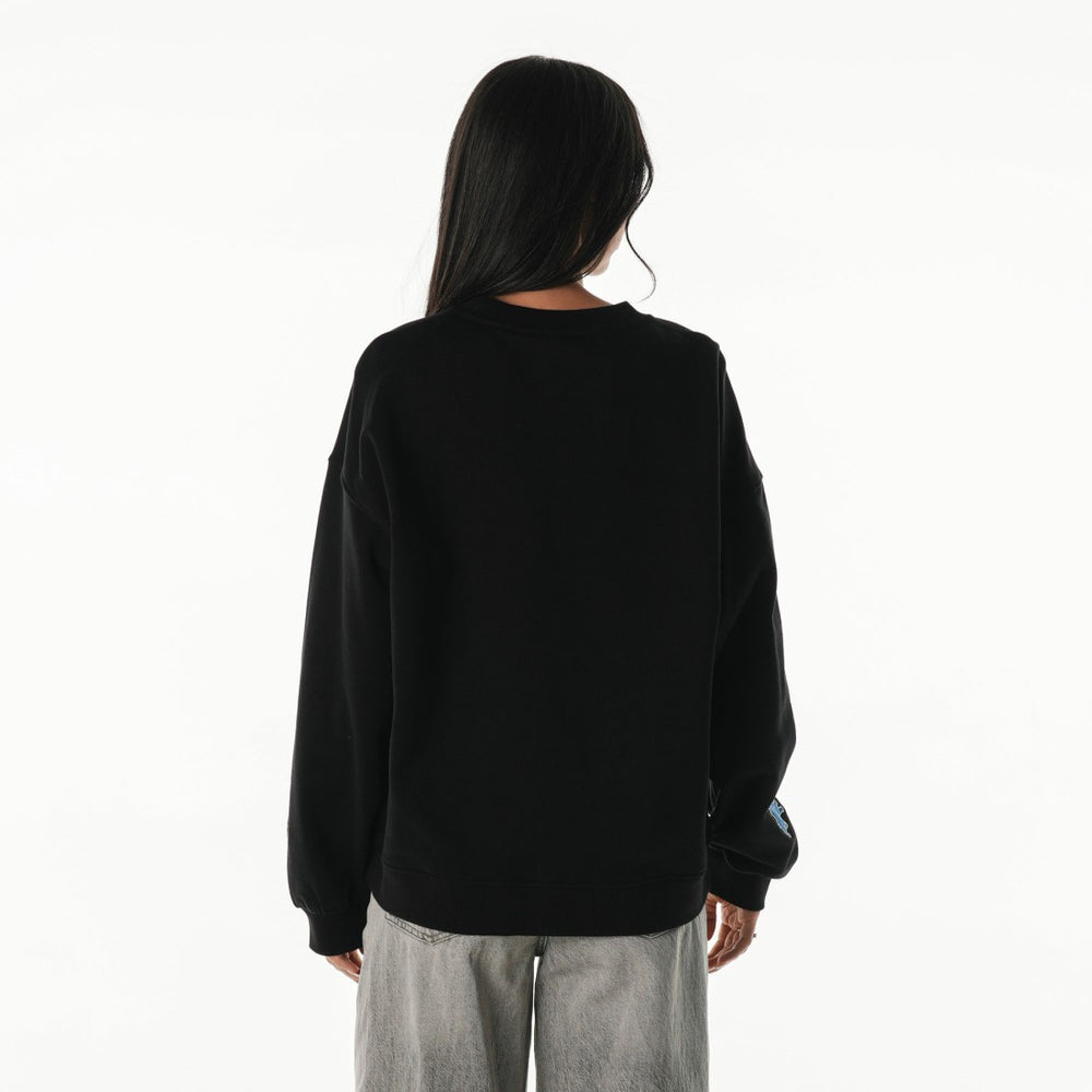 Detroit Lions  The Wild Collective Women's Rock Crystal Oversized Crewneck Sweatshirt