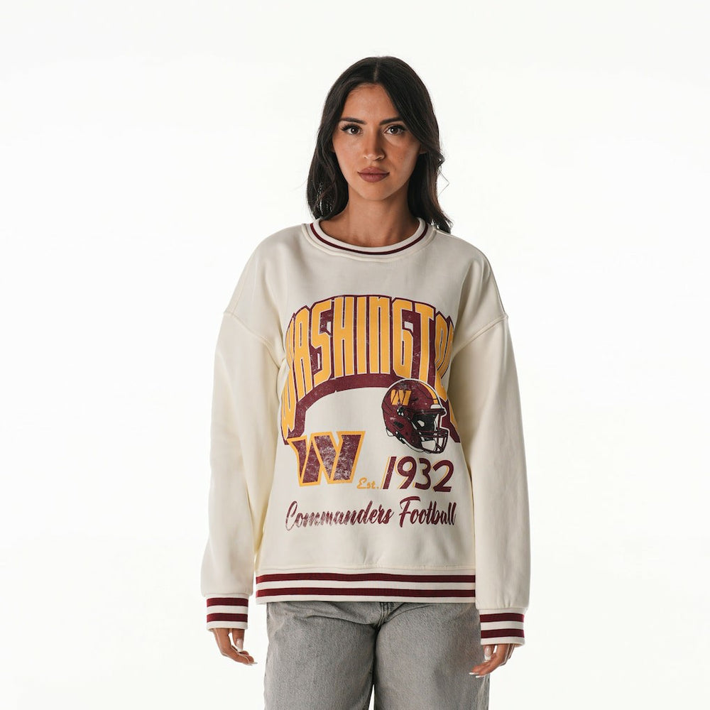 Washington Commanders  The Wild Collective Women's Oversized Vintage French Terry Sweatshirt