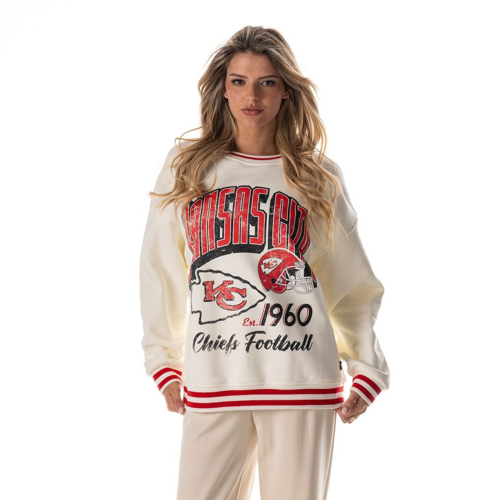 Kansas City Chiefs  The Wild Collective Women's Oversized Vintage French Terry Sweatshirt