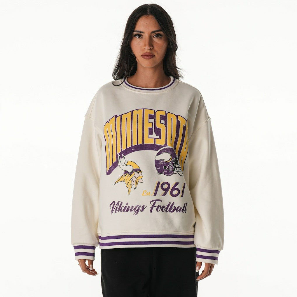 Minnesota Vikings  The Wild Collective Women's Oversized Vintage French Terry Sweatshirt