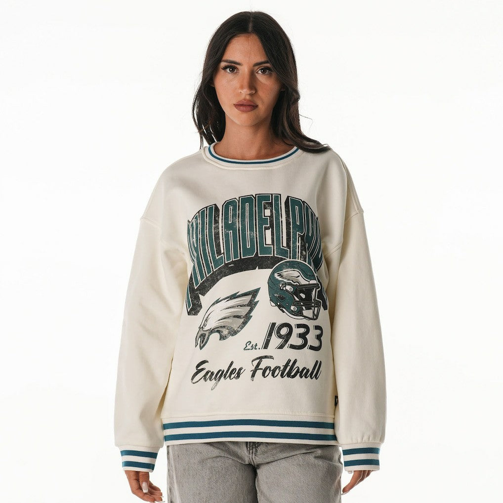 Philadelphia Eagles  The Wild Collective Women's Oversized Vintage French Terry Sweatshirt