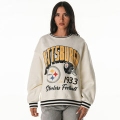 Pittsburgh Steelers  The Wild Collective Women's Oversized Vintage French Terry Sweatshirt