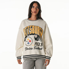 Pittsburgh Steelers  The Wild Collective Women's Oversized Vintage French Terry Sweatshirt