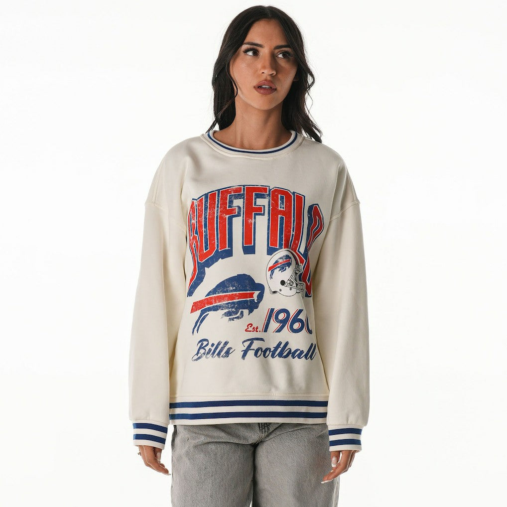 Buffalo Bills  The Wild Collective Women's Oversized Vintage French Terry Sweatshirt