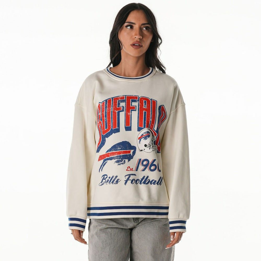 Buffalo Bills  The Wild Collective Women's Oversized Vintage French Terry Sweatshirt