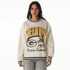 Green Bay Packers  The Wild Collective Women's Oversized Vintage French Terry Sweatshirt