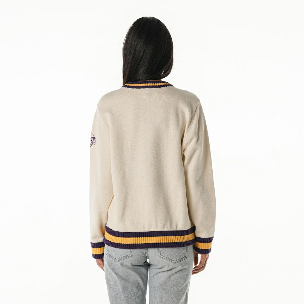 Minnesota Vikings  The Wild Collective Women's Jacquard V-Neck Sweater