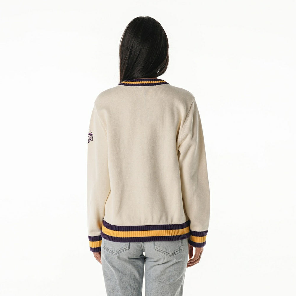 Minnesota Vikings  The Wild Collective Women's Jacquard V-Neck Sweater