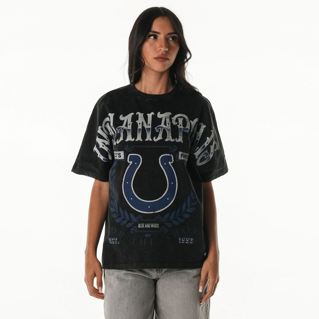 Indianapolis Colts  The Wild Collective Women's Laurel Premium Baggy Dolman T-Shirt