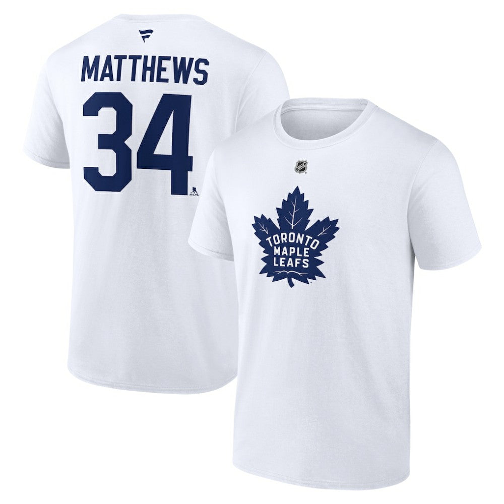 Auston Matthews Toronto Maple Leafs Fanatics Authentic Stack Name & Number T-Shirt On Sale