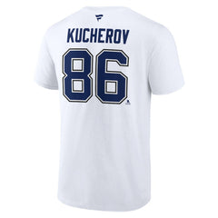 Nikita Kucherov Tampa Bay Lightning Fanatics Authentic Stack Name & Number T-Shirt Sale