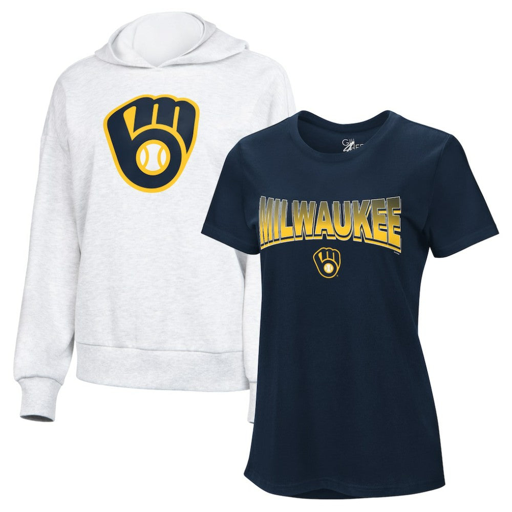 Milwaukee Brewers G-III 4Her by Carl Banks Women's T-Shirt and Hoodie Combo Pack | MLB Online