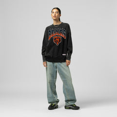 Chicago Bears Mitchell & Ness Women's Delineate Mineral Wash Crewneck Sweatshirt
