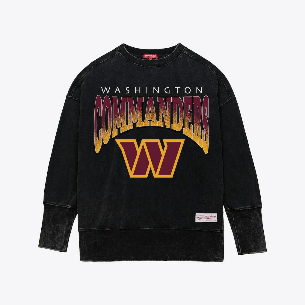 Washington Commanders Mitchell & Ness Women's Delineate Mineral Wash Crewneck Sweatshirt