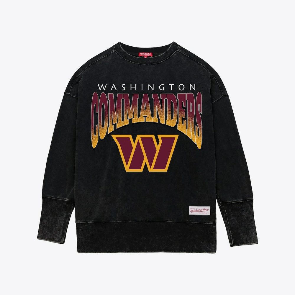 Washington Commanders Mitchell & Ness Women's Delineate Mineral Wash Crewneck Sweatshirt