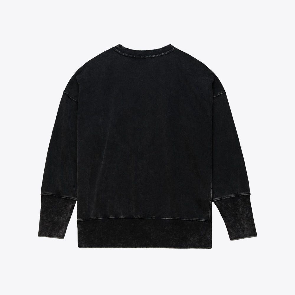 New York Jets Mitchell & Ness Women's Delineate Mineral Wash Crewneck Sweatshirt