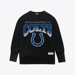 Indianapolis Colts Mitchell & Ness Women's Delineate Mineral Wash Crewneck Sweatshirt