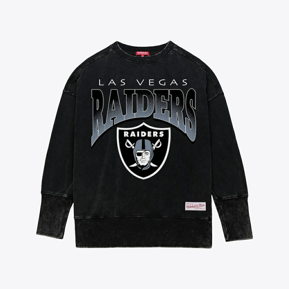 Las Vegas Raiders Mitchell & Ness Women's Delineate Mineral Wash Crewneck Sweatshirt