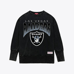 Las Vegas Raiders Mitchell & Ness Women's Delineate Mineral Wash Crewneck Sweatshirt