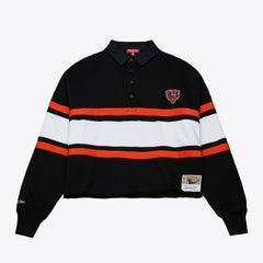 Chicago Bears Mitchell & Ness Women's Cropped Long Sleeve Rugby Polo