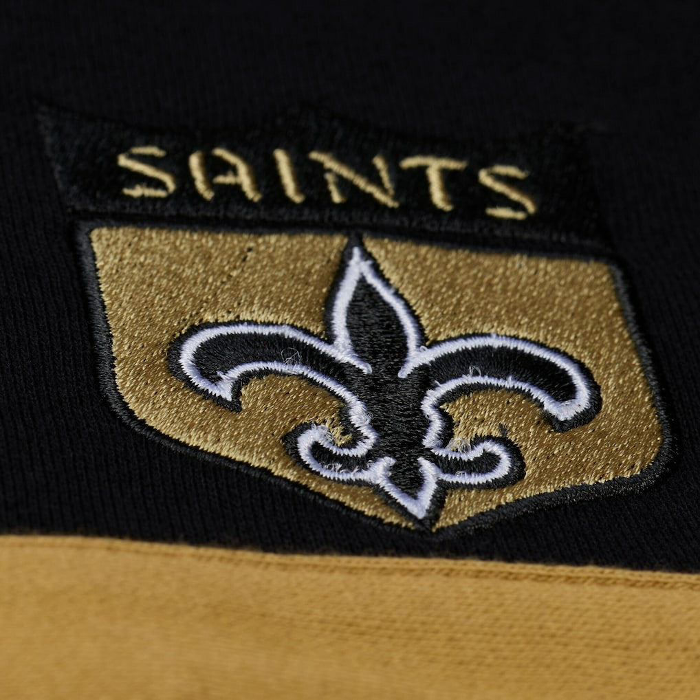 New Orleans Saints Mitchell & Ness Women's Cropped Long Sleeve Rugby Polo